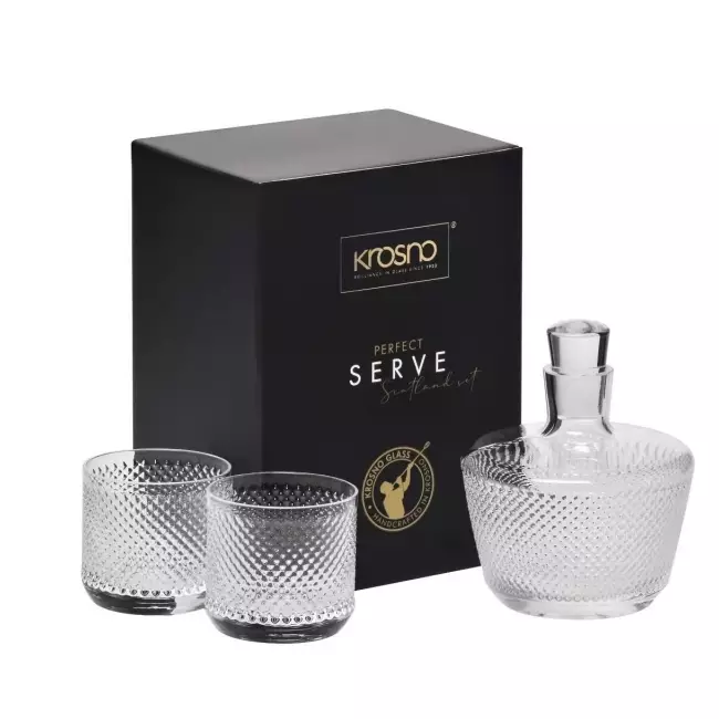 Komplet do whisky Krosno Perfect Serve Scotland (3 el.) 750ml+270ml zdjęcie poglądowe kompletu do whisky